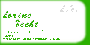 lorinc hecht business card